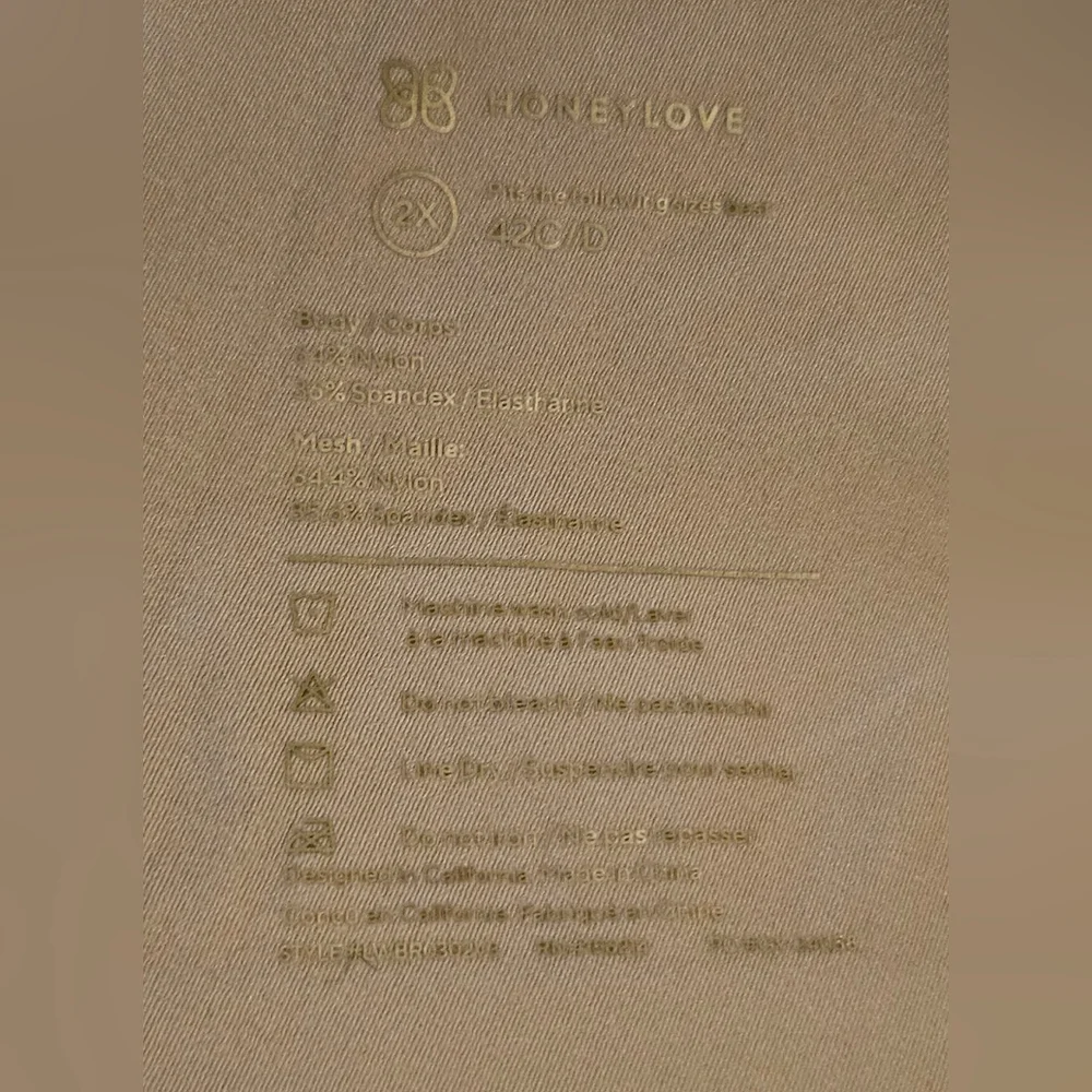 Honeylove Crossover Wireless Black Bra Back Closure Removable Pads Size 2X 42C/D - Picture 4 of 4